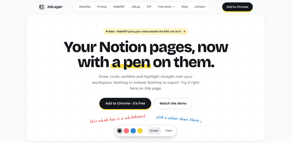 JotLayer Website Preview