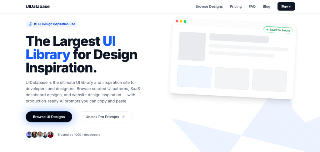 UI Database Website Preview